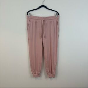 AnyBody Blush Mauve Jogger Lounge Pants Tie Waist Size Medium Petite MP
